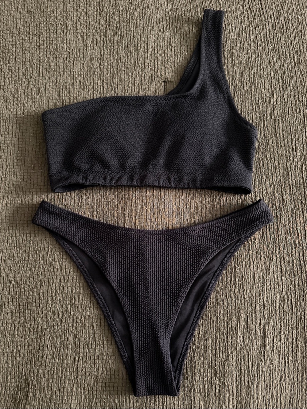 Old Navy/ H&M One-Shoulder Black Bikini Set